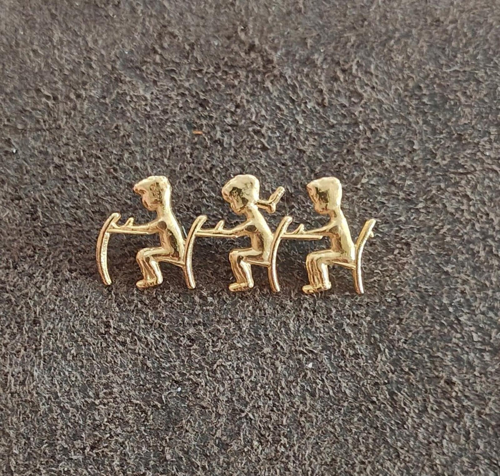 1980s Teacher Appreciation Gold Tone Pin
