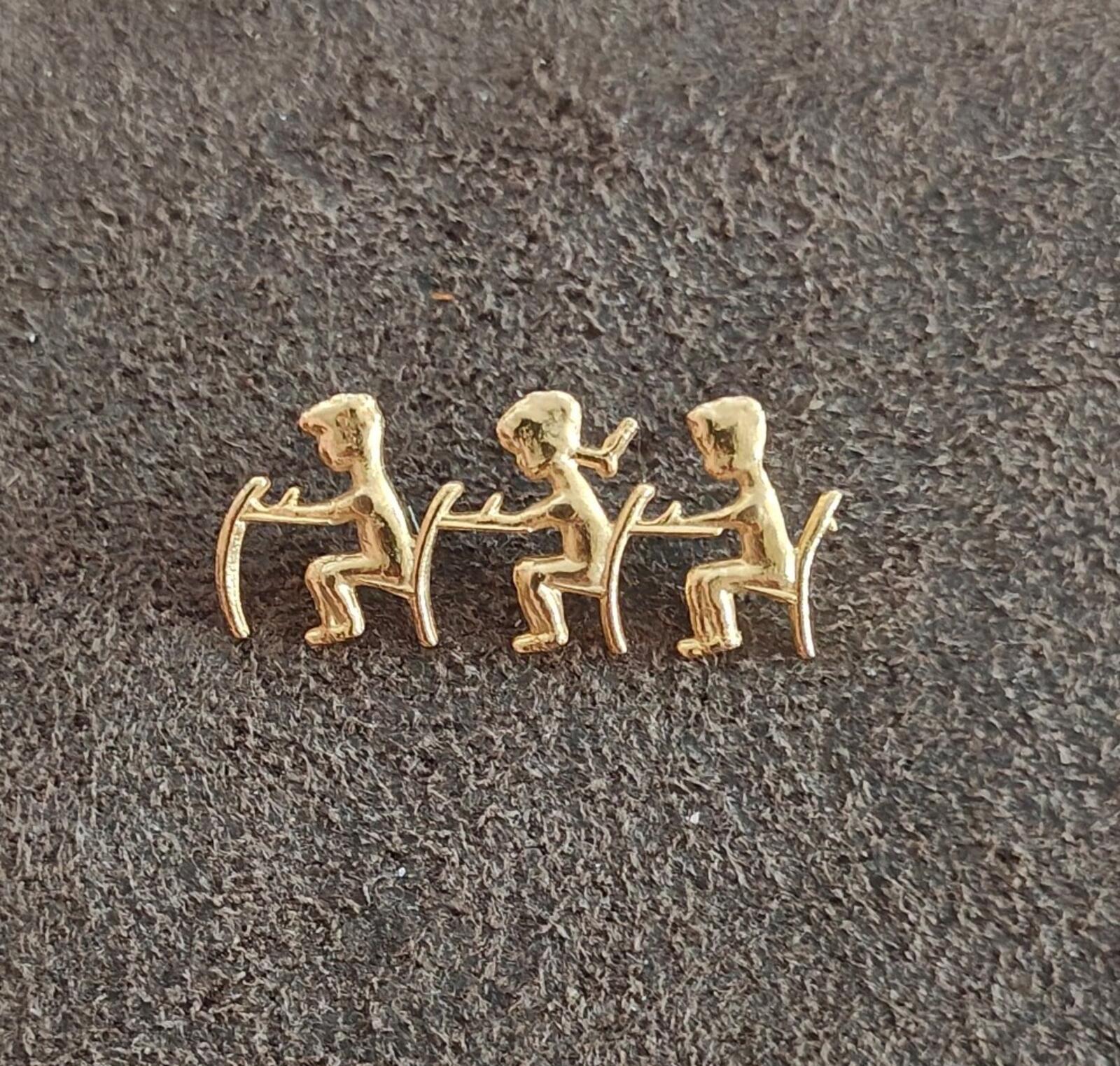 1980s Teacher Appreciation Gold Tone Pin