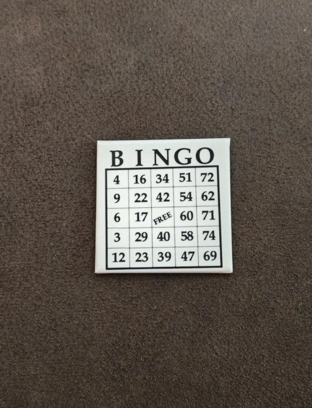 1993 Black & White Bingo Card Metal Magnet/Refrigerator Magnet