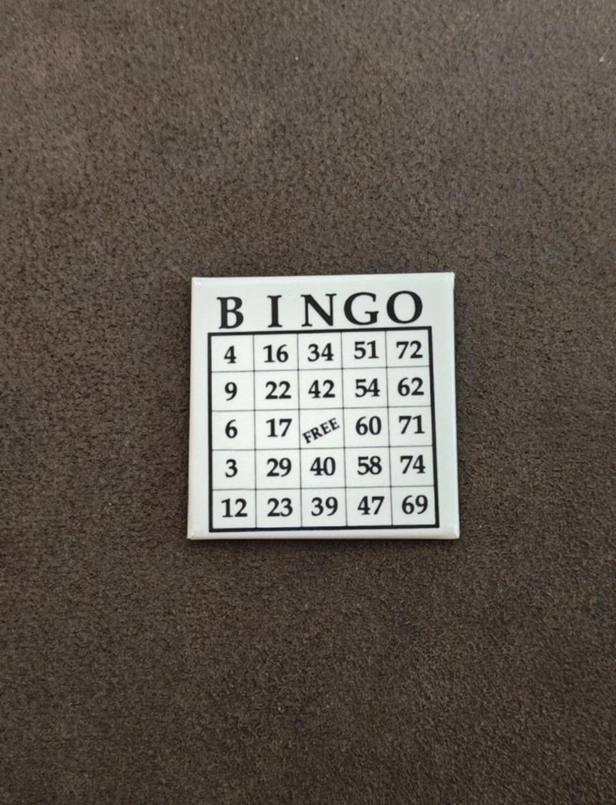 1993 Black & White Bingo Card Metal Magnet/Refrigerator Magnet