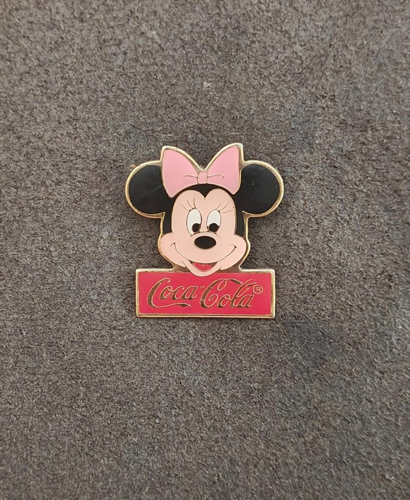 1986 Vintage Coca-Cola Minnie Mouse Limited Edition Gold Tone Enamel Pin