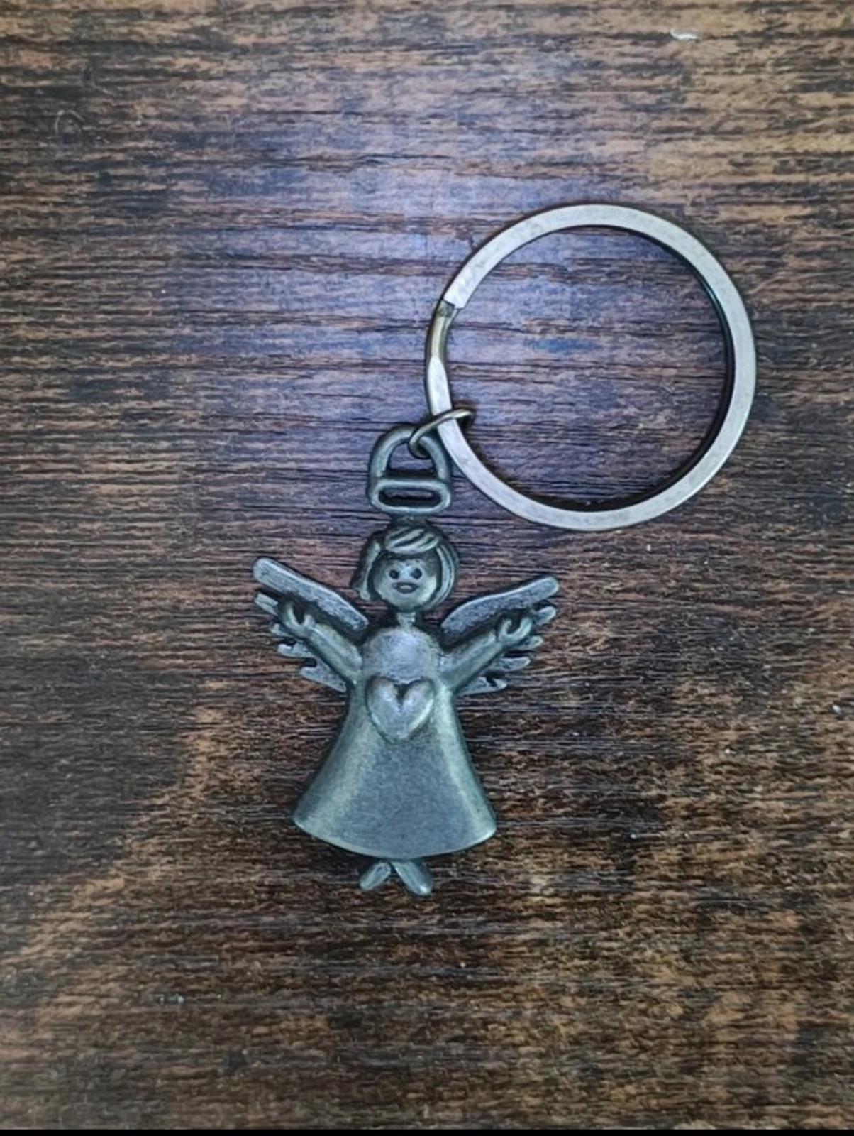 1990's Pewter Angel Keychain