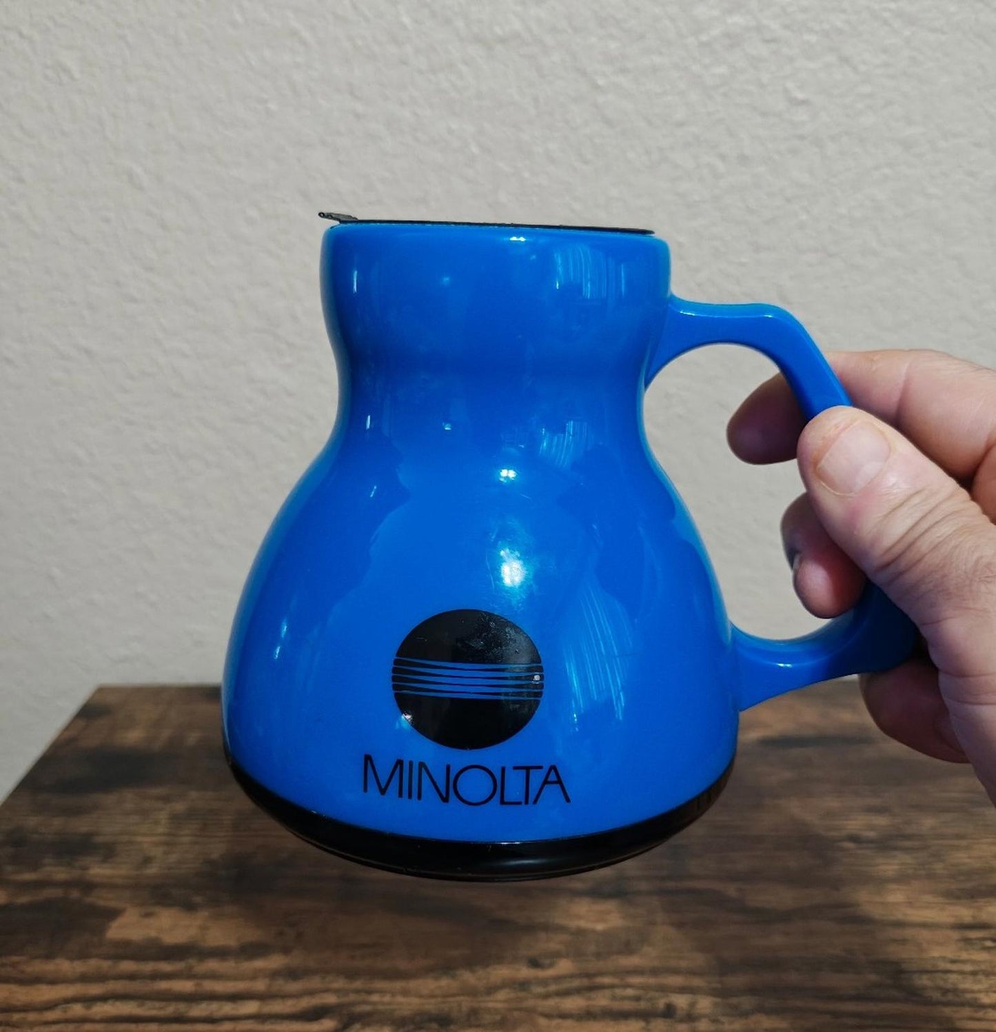 1980s Rare Minolta "No Spill No Slide" Design Durable Hard Plastic Mug/Cup