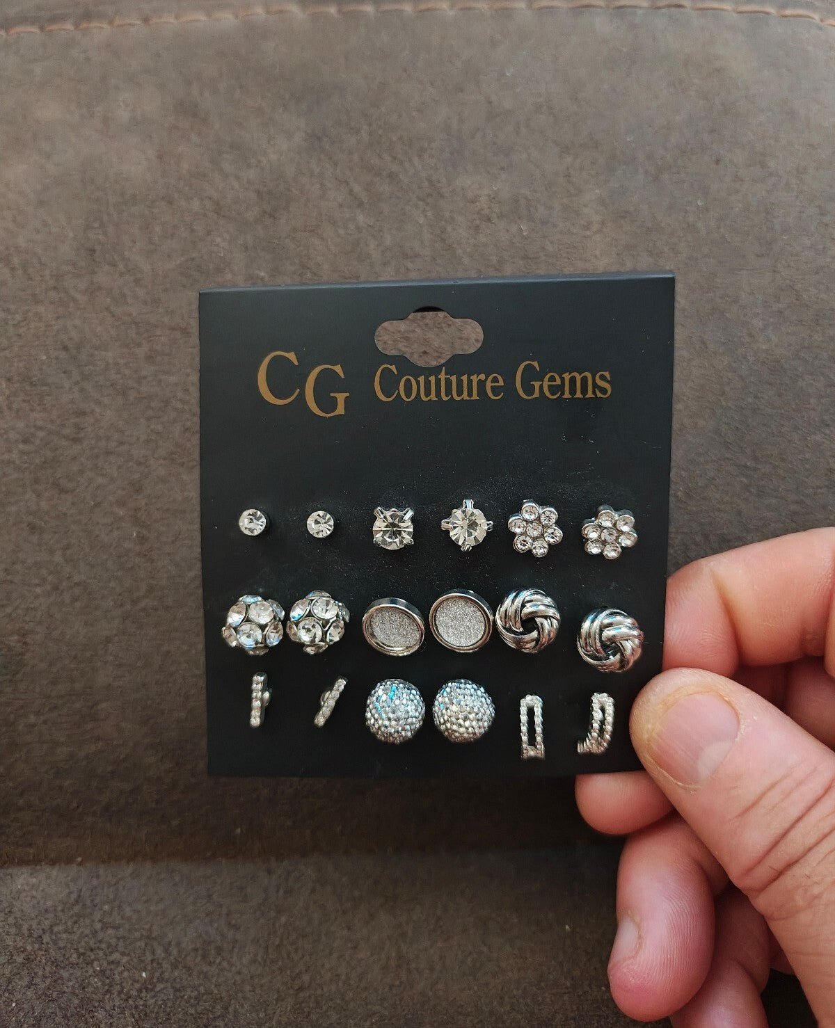 CG Couture Gems Multi Pair Earrings Set New On Card.