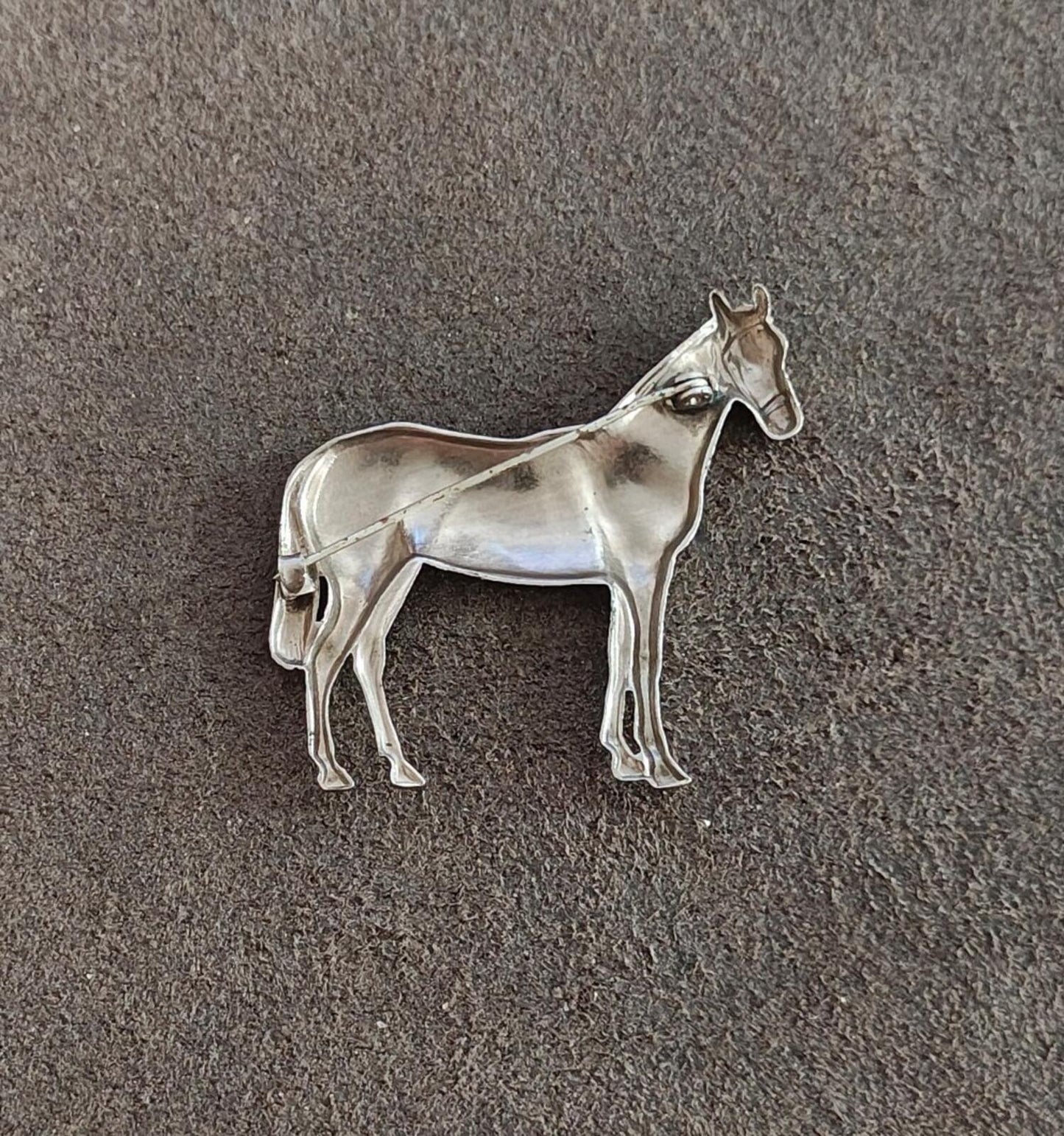 1950s/60s Equestrian Horse/Horse Silver Tone Brooch