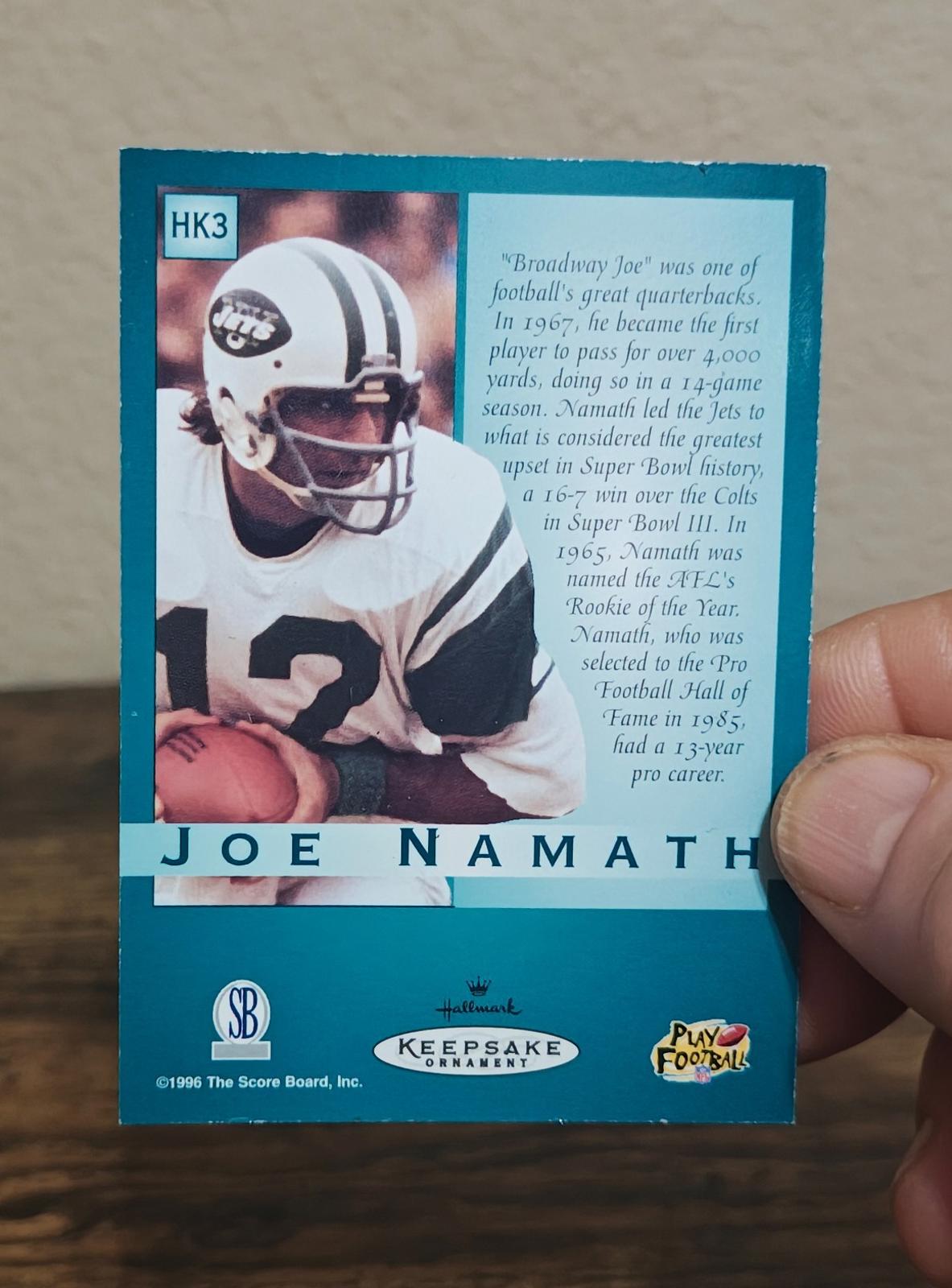 1997 Hallmark Keepsake Joe Namath Football Legends Ornament