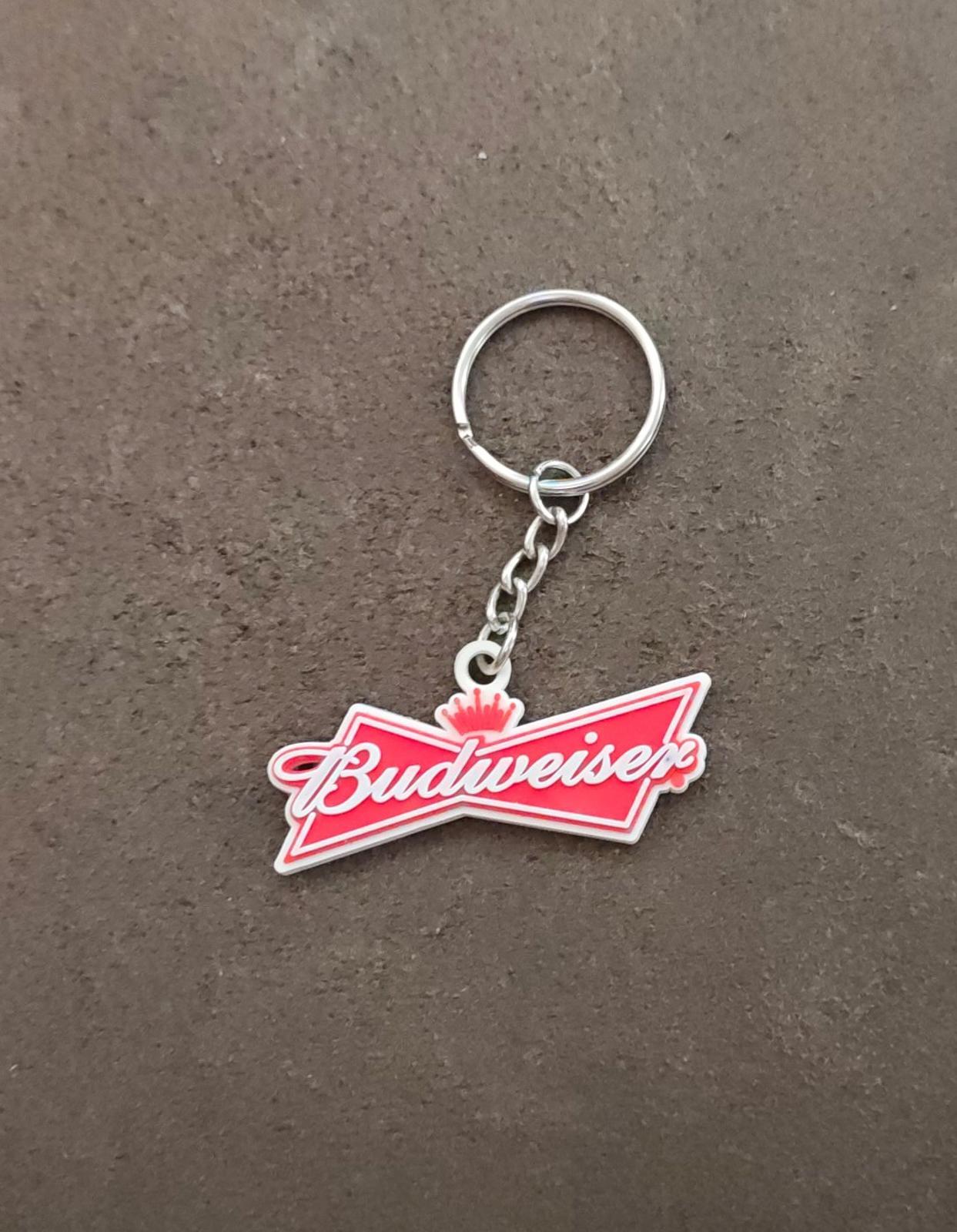 1990s Budweiser Bow Tie Logo Rubber Keychain