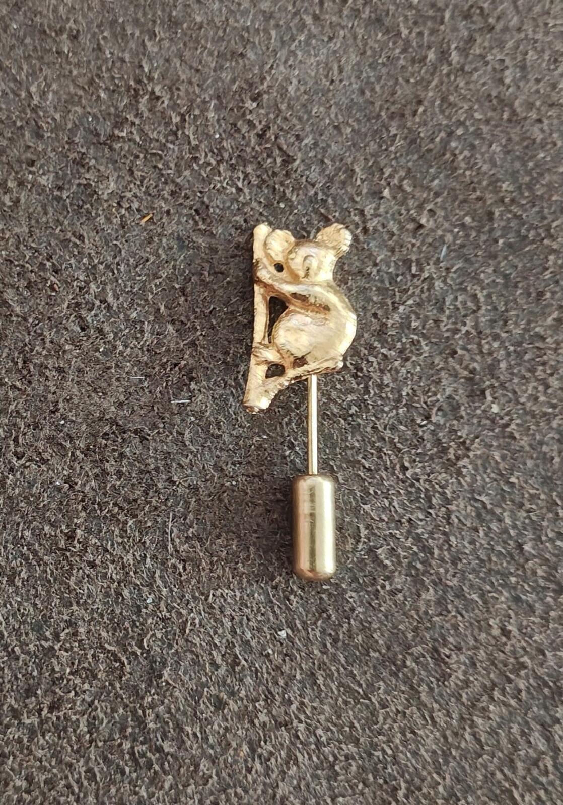 1980s Gold Tone Koala Bear Stick Pin