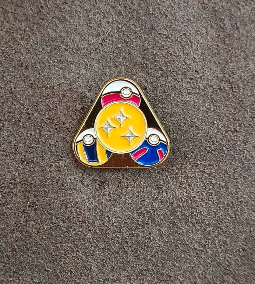 Dragon Ball & Pokemon Crossover Design Gold Tone Enamel Pin