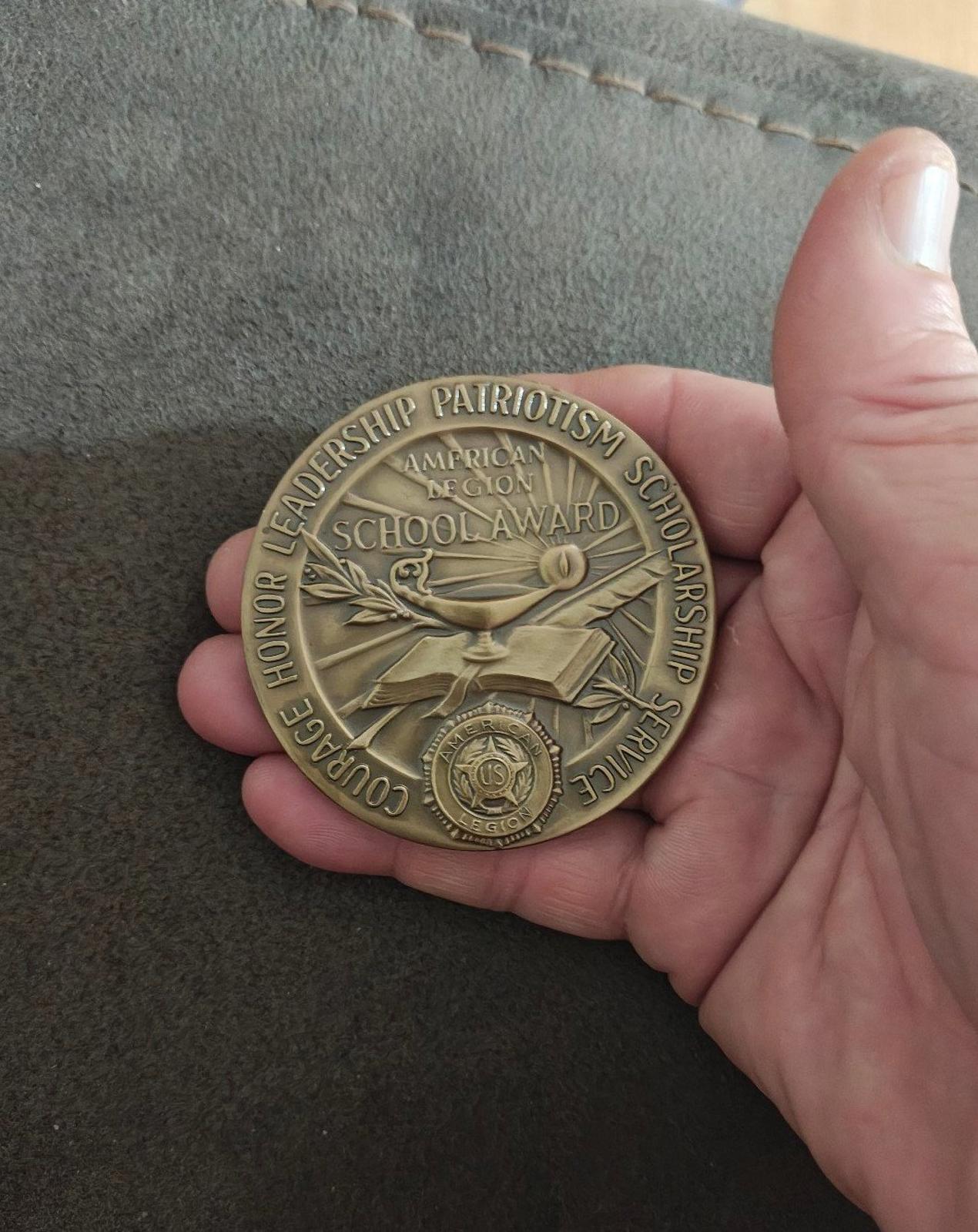 1970s The American Legion School Award Large Bronze Medallion