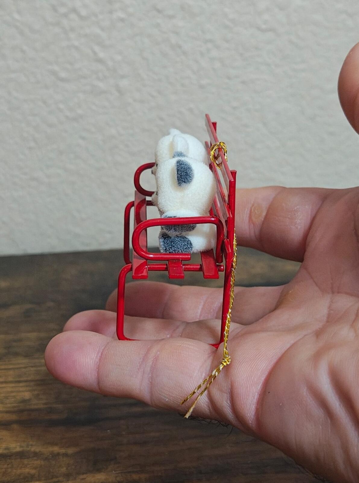 1980s Avon Gift Collection "Teddies on a Bench" Christmas Ornament