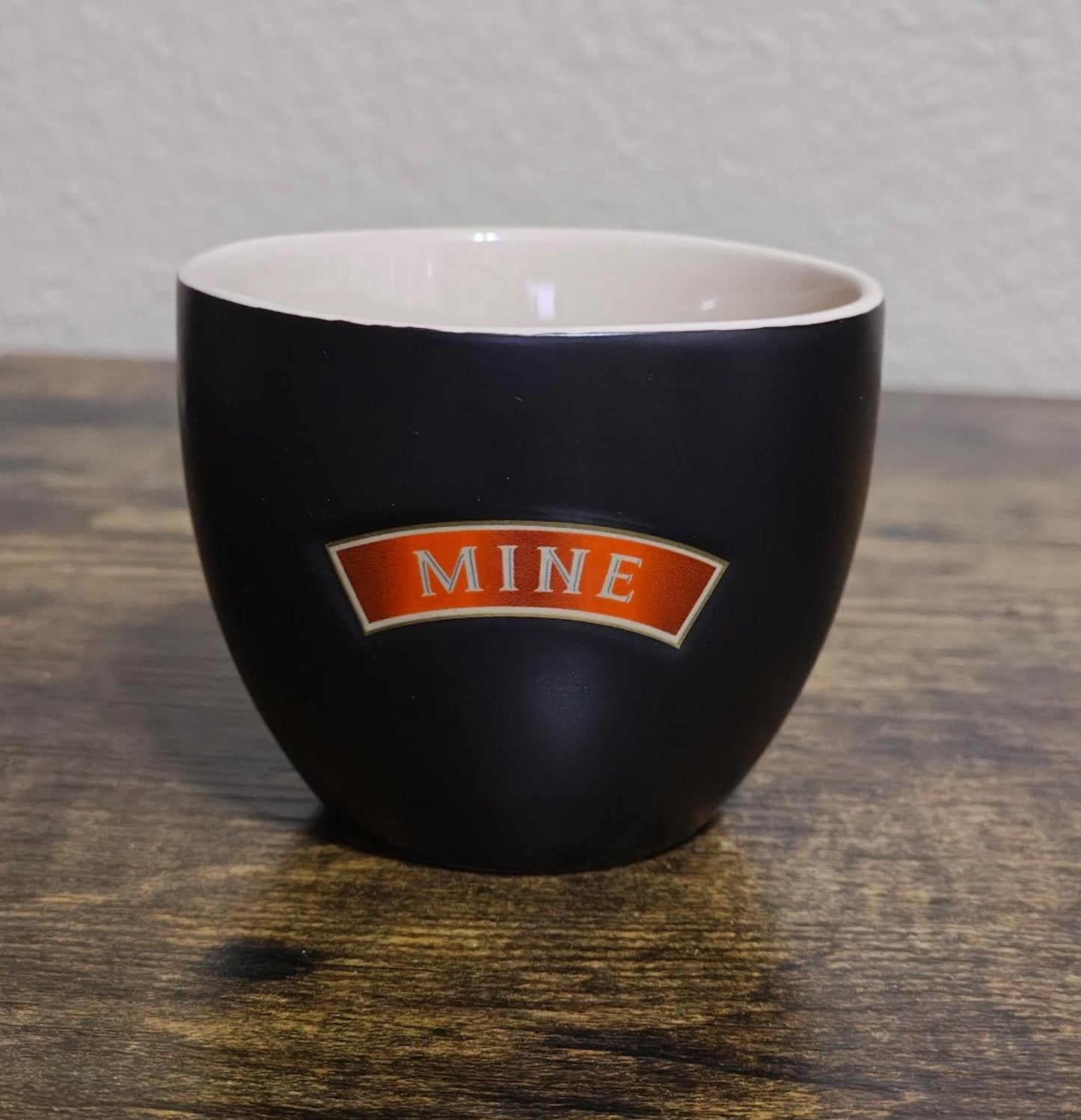 1990's Set Of Mine & Yours Bailey's Irish Beige & Black Stoneware Cups