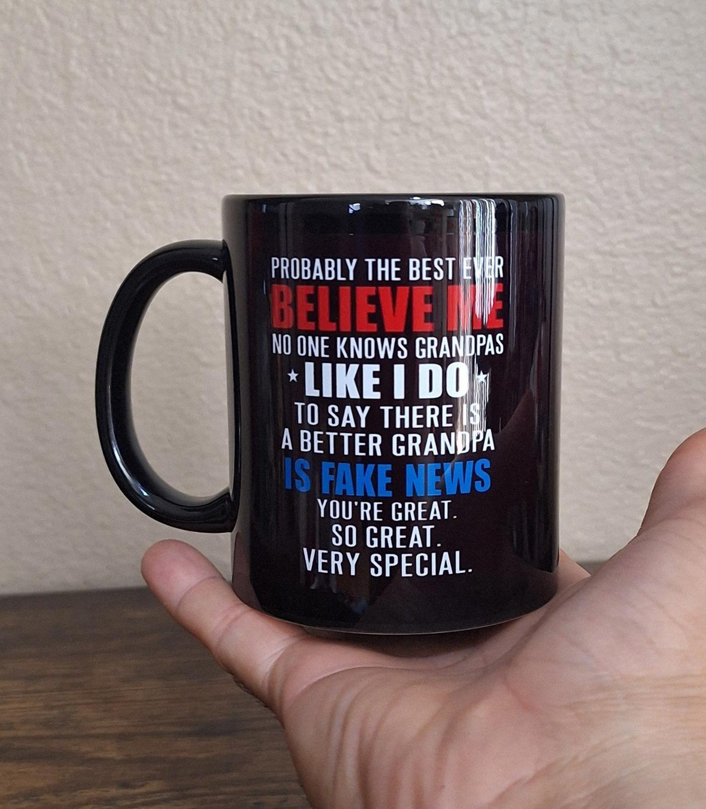 Funny Donald Trump Best Grandpa Ever Black Ceramic 11 oz Mug New In Box.