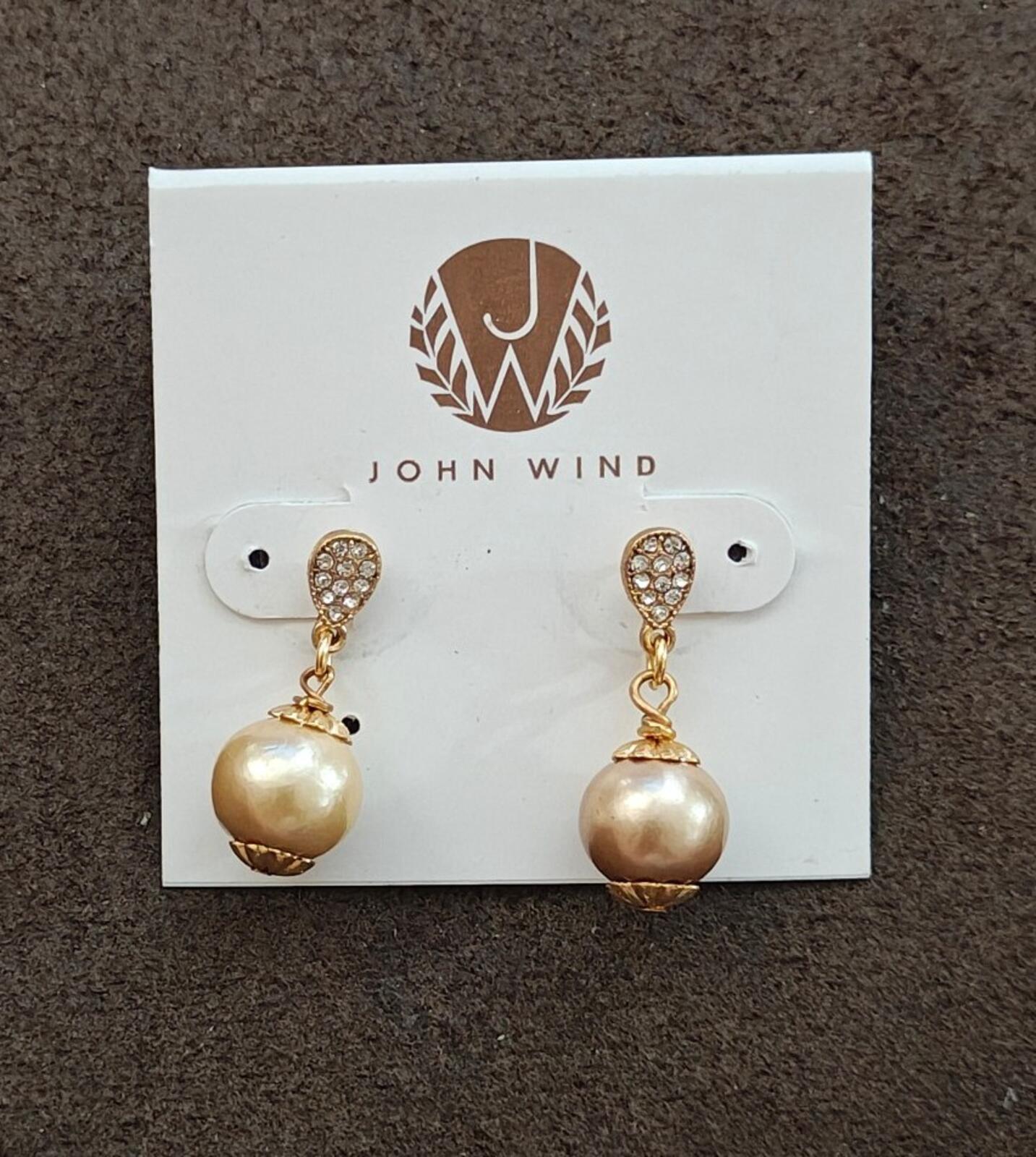 John Wind Dangle Drop Gold Tone Earrings New