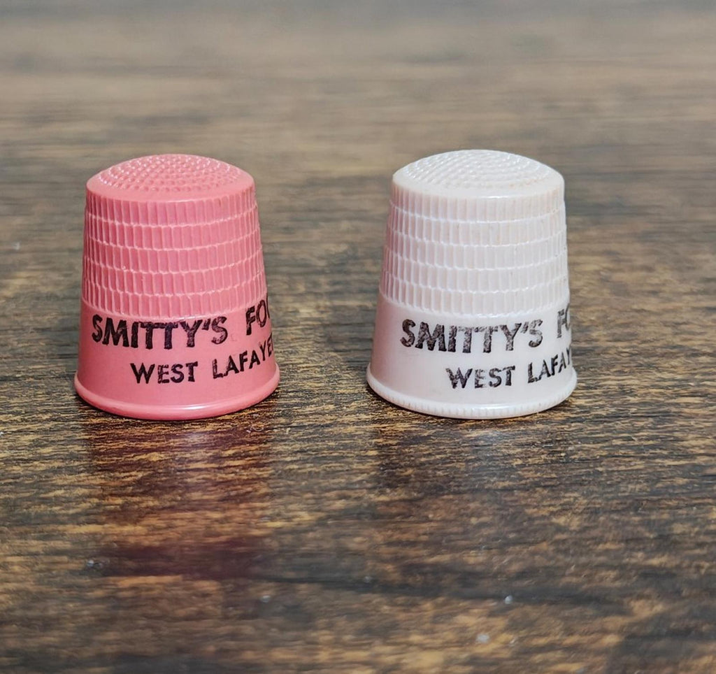 1960s Plastic Advertising Thimbles From Smitty's Foods in West Lafayette