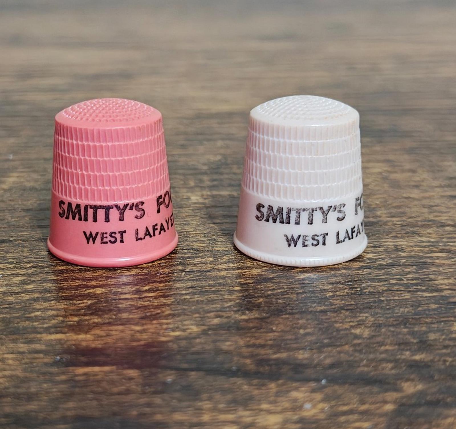1960s Plastic Advertising Thimbles From Smitty's Foods in West Lafayette