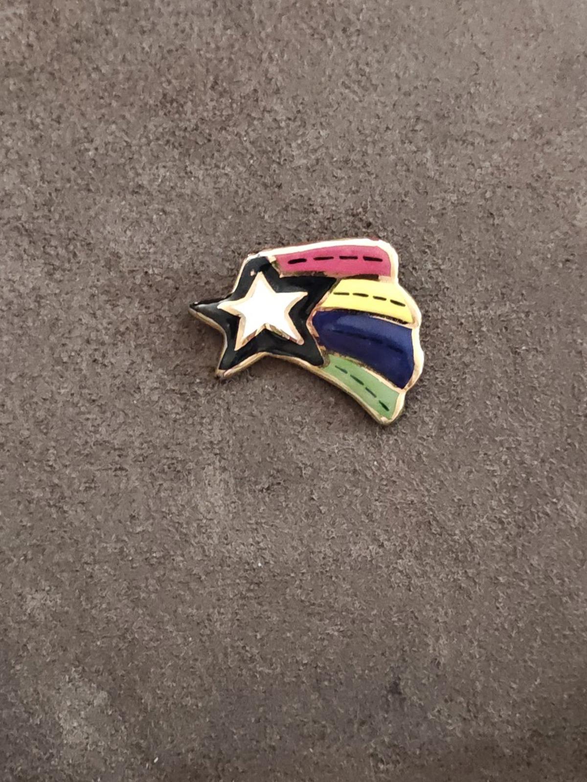 Artisan Rainbow Shooting Star Ceramic Glazed Pin Brooch