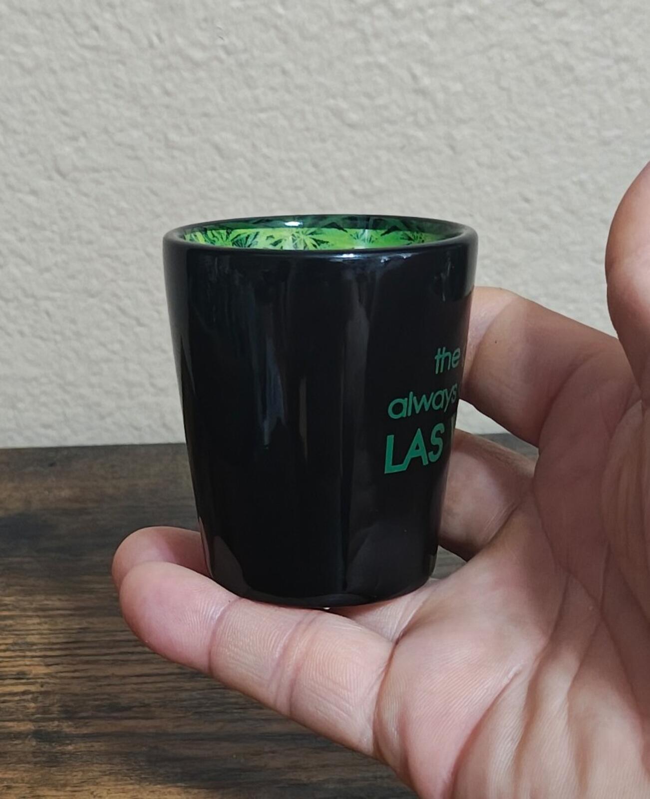 The Grass Is Always Greener Las Vegas Green & Black Shot Glass