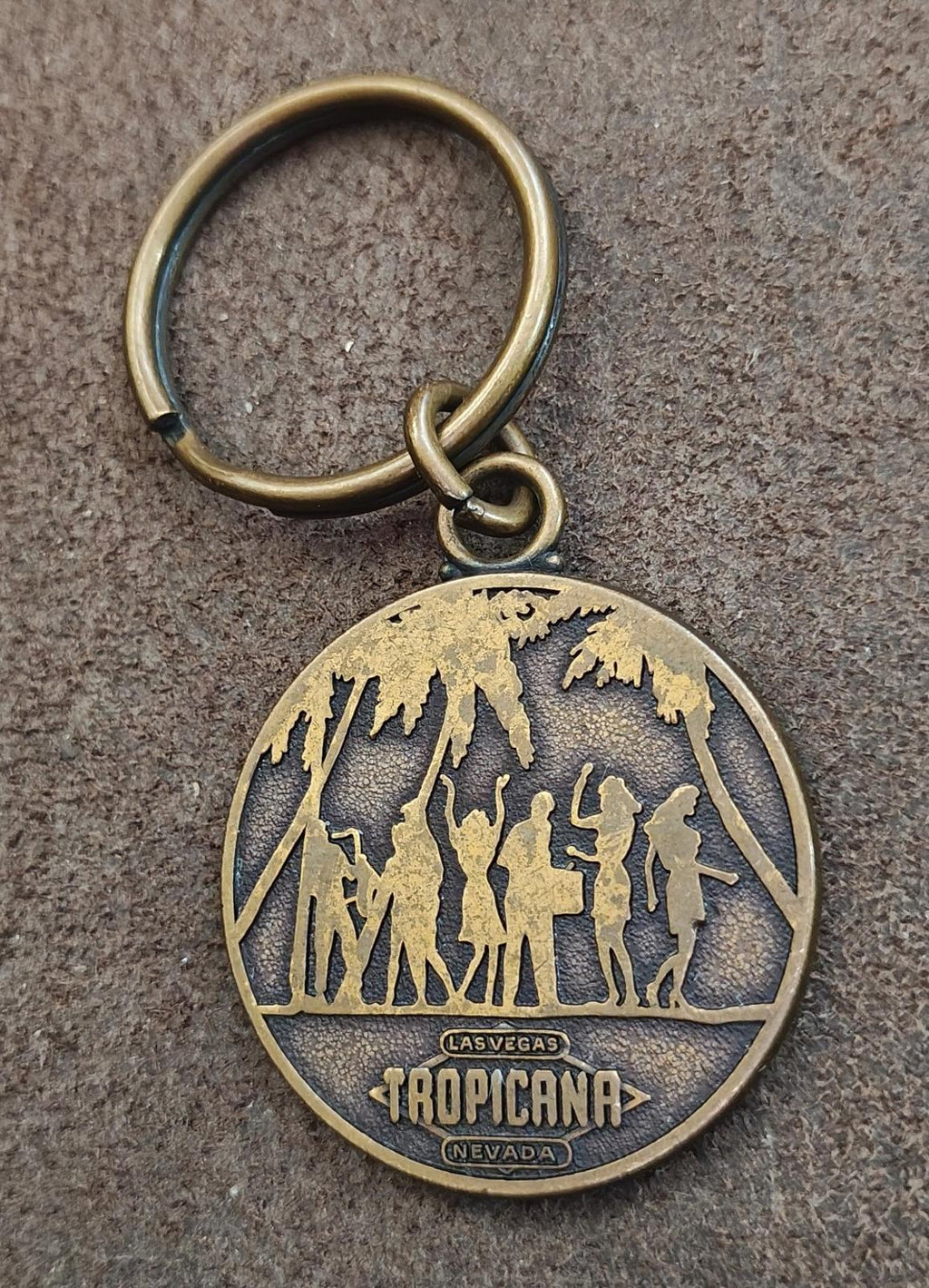 1990s Vintage Tropicana Hotel and Casino Las Vegas Brass Keychain