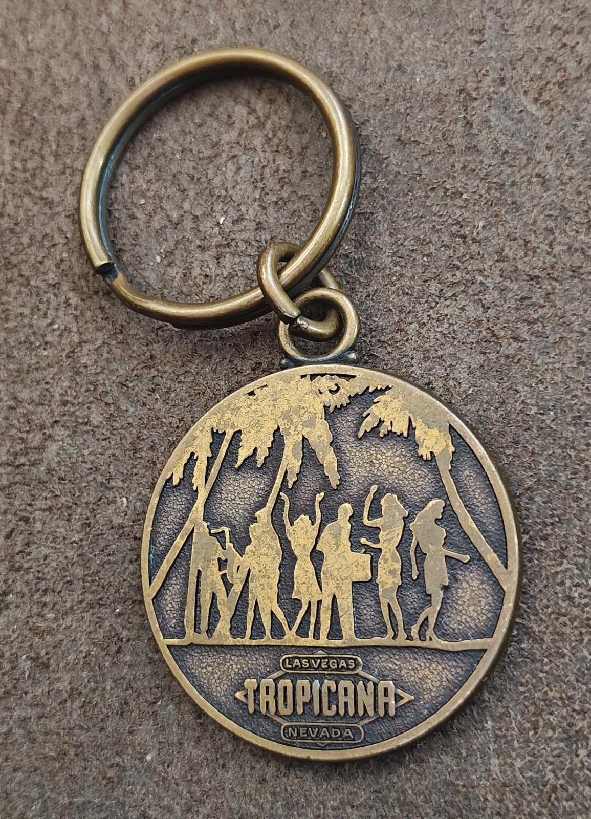 1990s Vintage Tropicana Hotel and Casino Las Vegas Brass Keychain