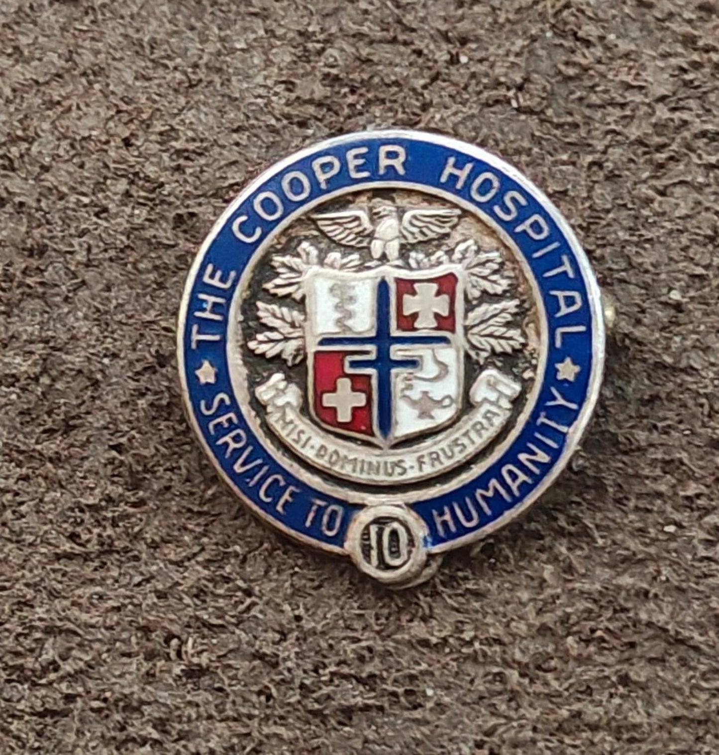 1950s/60s Silver 10-year Service Award The Cooper Hospital Camden New Jersey Pin