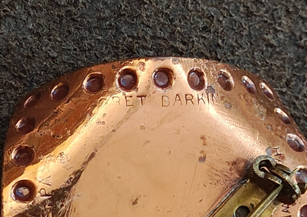 1950s/60s Signed Gret Barkin Hand Wrought Copper Brooch