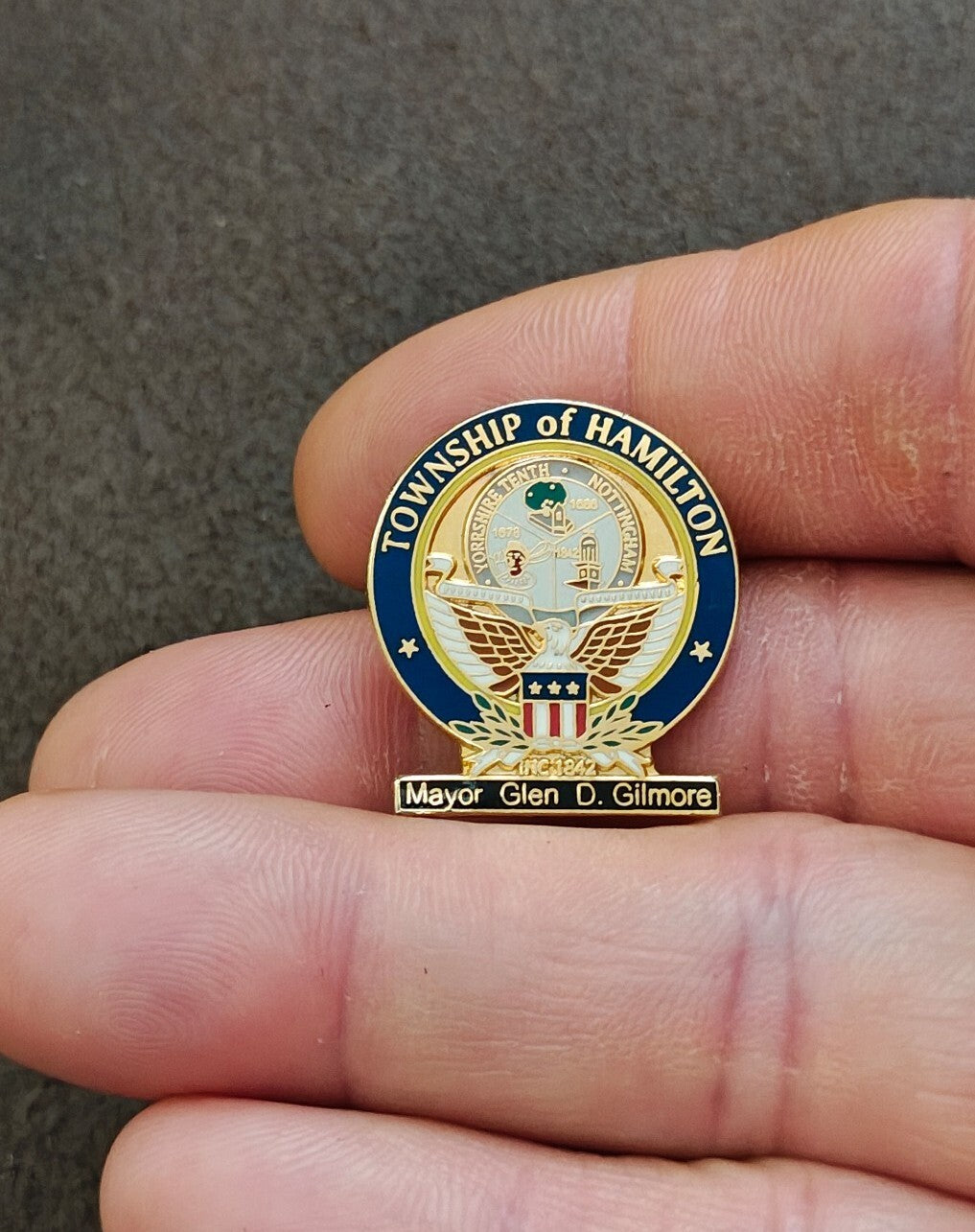 Commemorative Township Of Hamilton Gold Tone Pin
