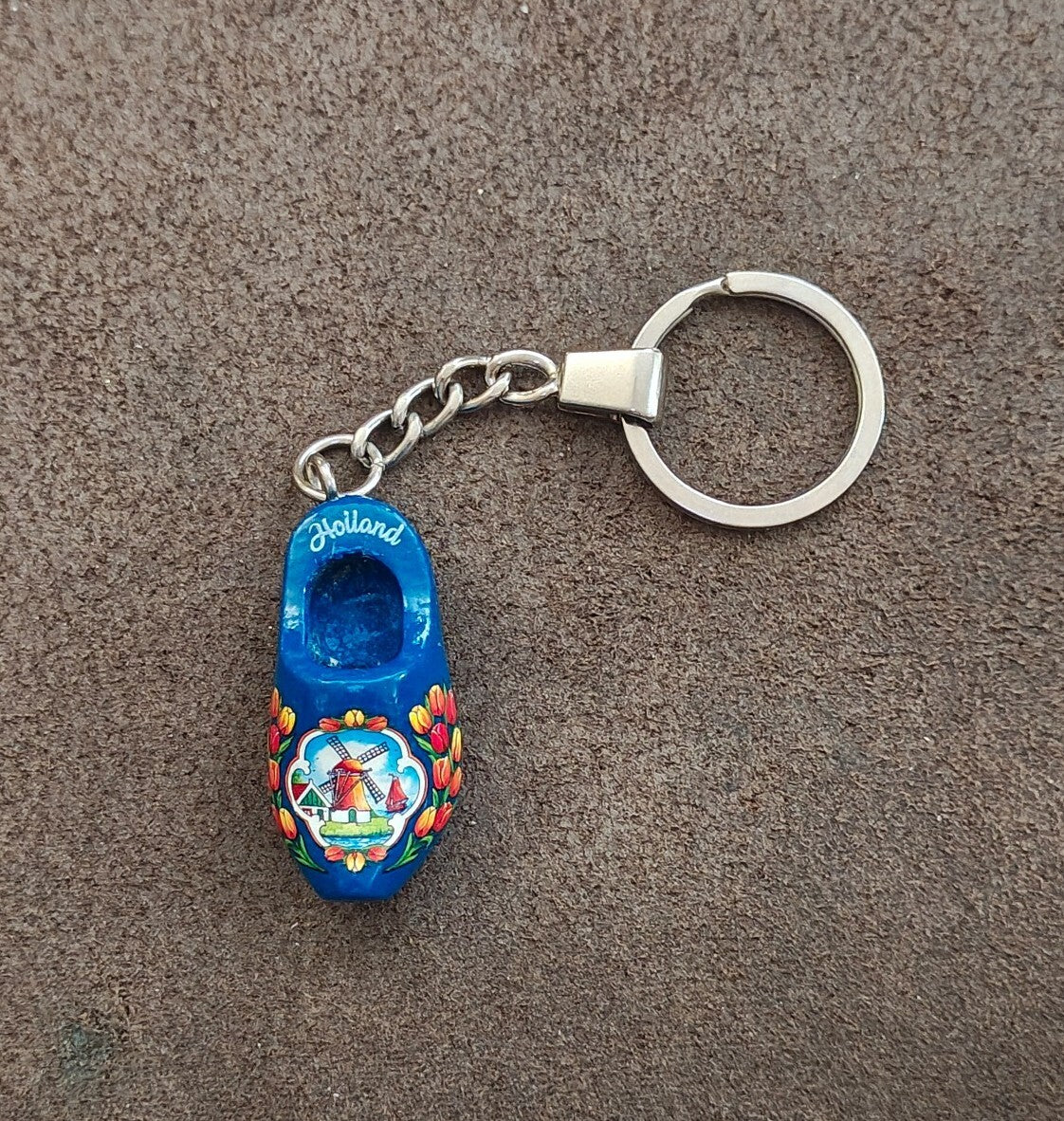 Traditional Hand painted Dutch Miniature Wooden Shoe (clog) Keychain
