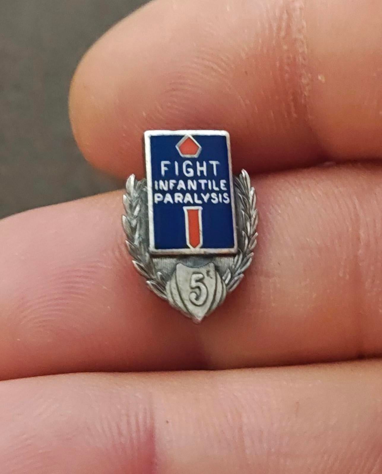 1930s/40s National Foundation for Infantile Paralysis Sterling Silver Pin