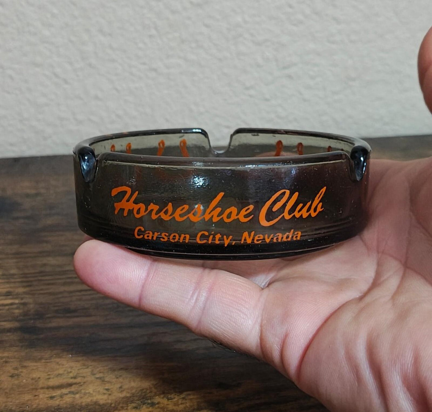 1970s Horseshoe Club Carson City Nevada Glass Ashtray