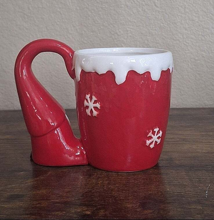 Happy Holidays Gnome 16 oz Ceramic Red Mug
