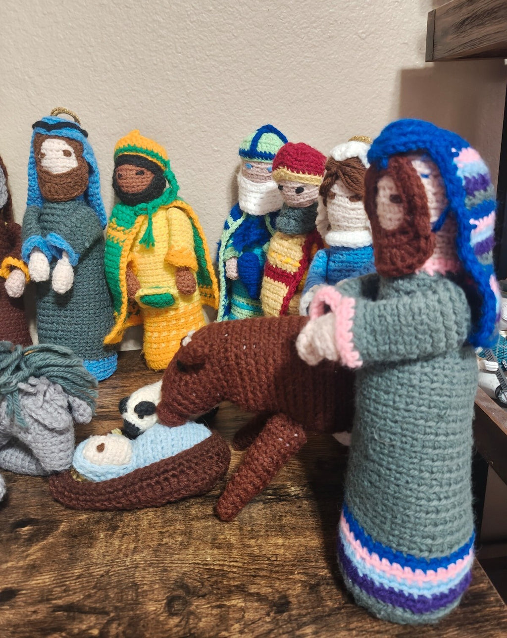 Handmade Crochet Nativity Set 12-Piece Amigurumi Christmas Decor