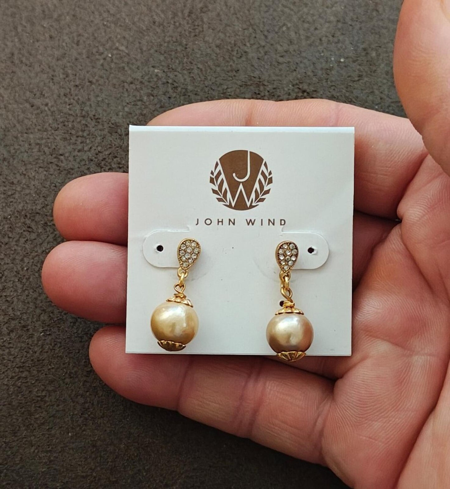 John Wind Dangle Drop Gold Tone Earrings New