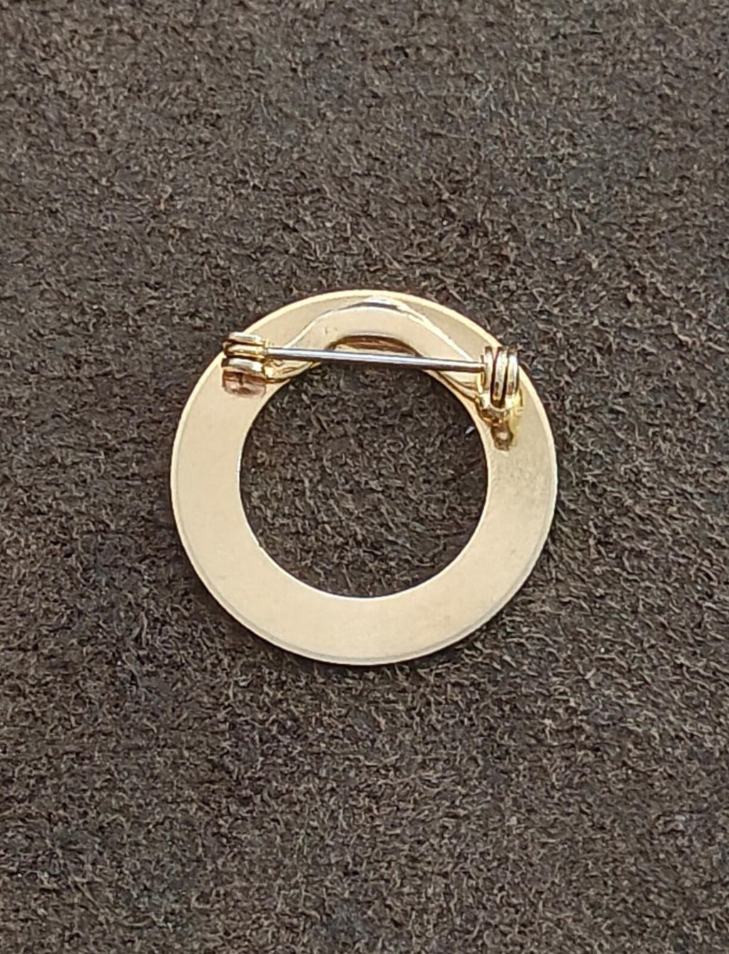 1950s/60s Gold Tone Textured Circle Brooch
