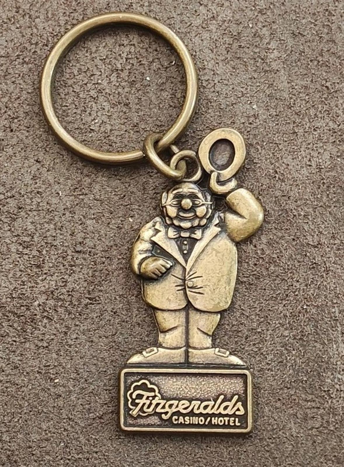 1990s Brass Fitzgerald’s Casino Hotel Las Vegas Mr. O’Lucky Keychain