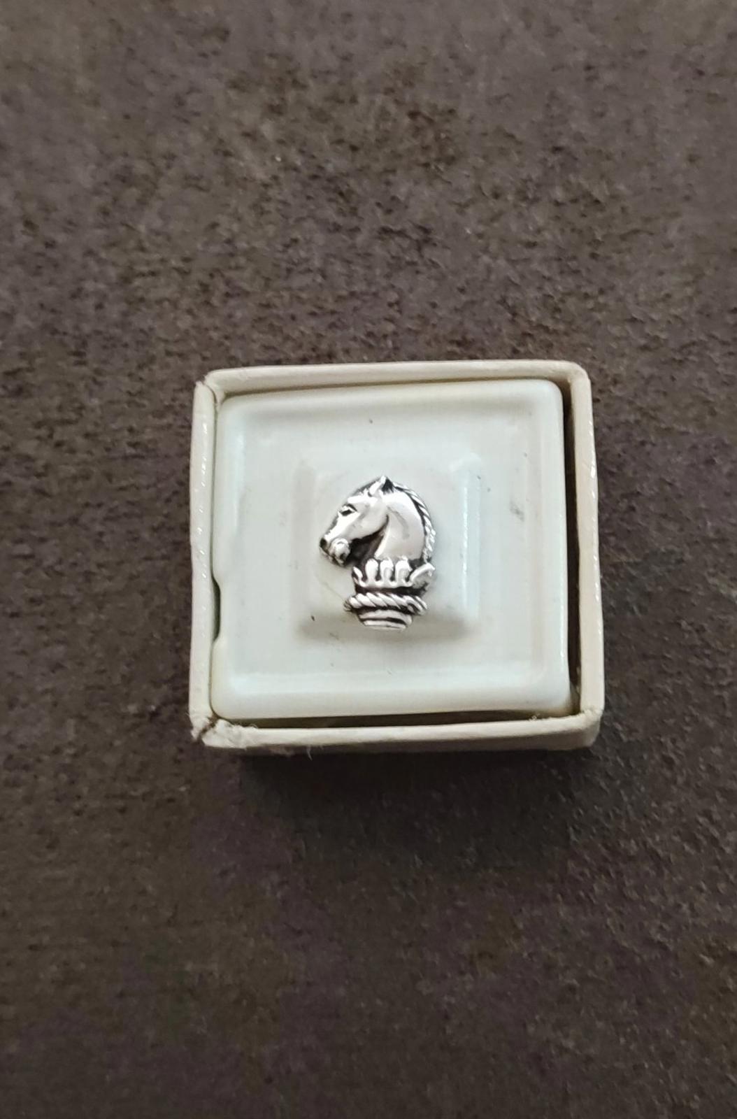 1960s Vintage Silver Tone Textured Horse Head Tie Tack Pin