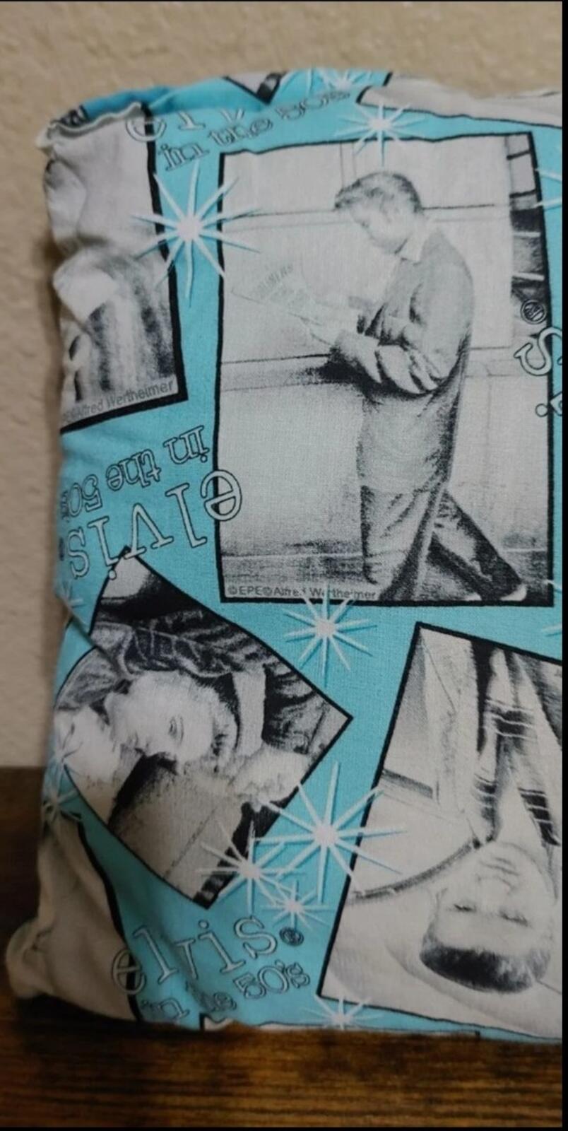 Early 2000s Handmade 1950’s Elvis Small Throw Pillow
