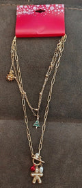 Retired Gold Tone Christmas Charm Layered Necklace NWT