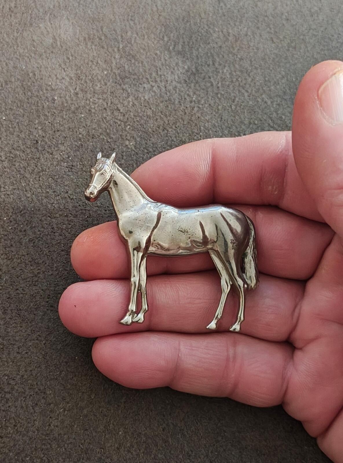 1950s/60s Equestrian Horse/Horse Silver Tone Brooch