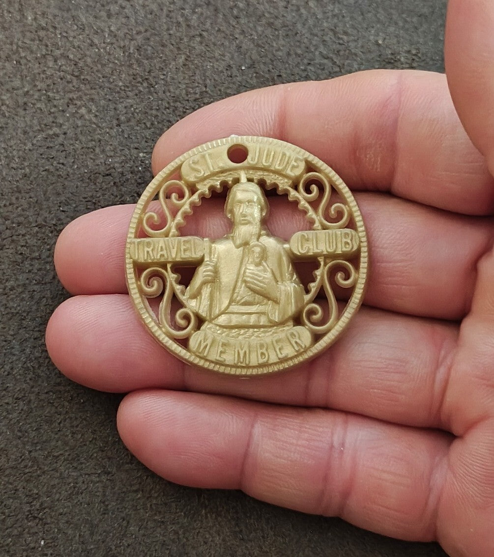 1970s Gold Colored Plastic St. Jude Travel Club Member Medallion
