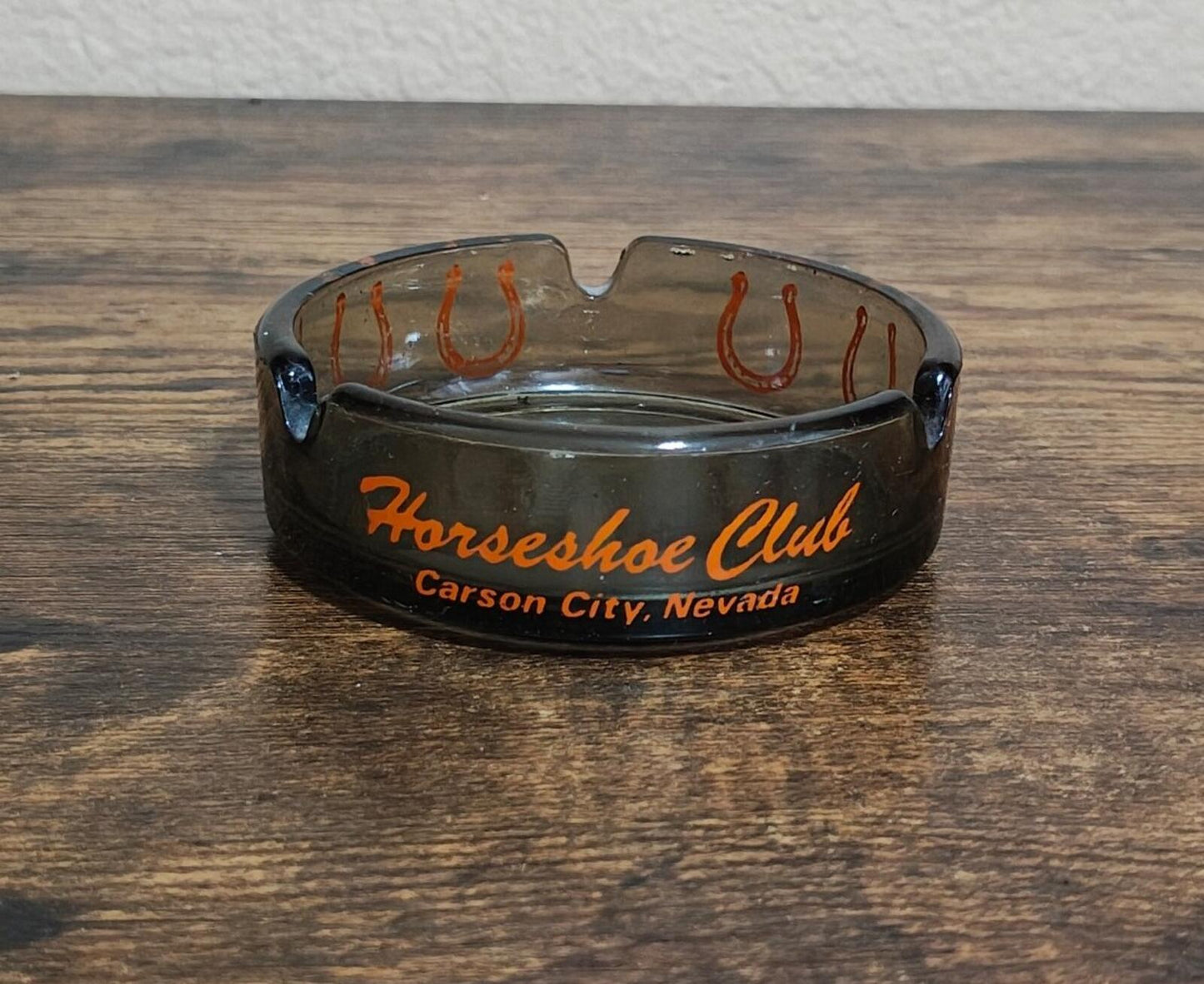 1970s Horseshoe Club Carson City Nevada Glass Ashtray