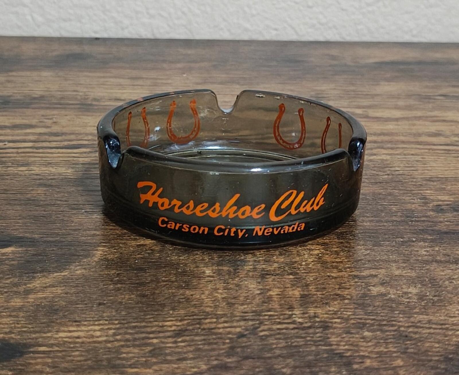 1970s Horseshoe Club Carson City Nevada Glass Ashtray