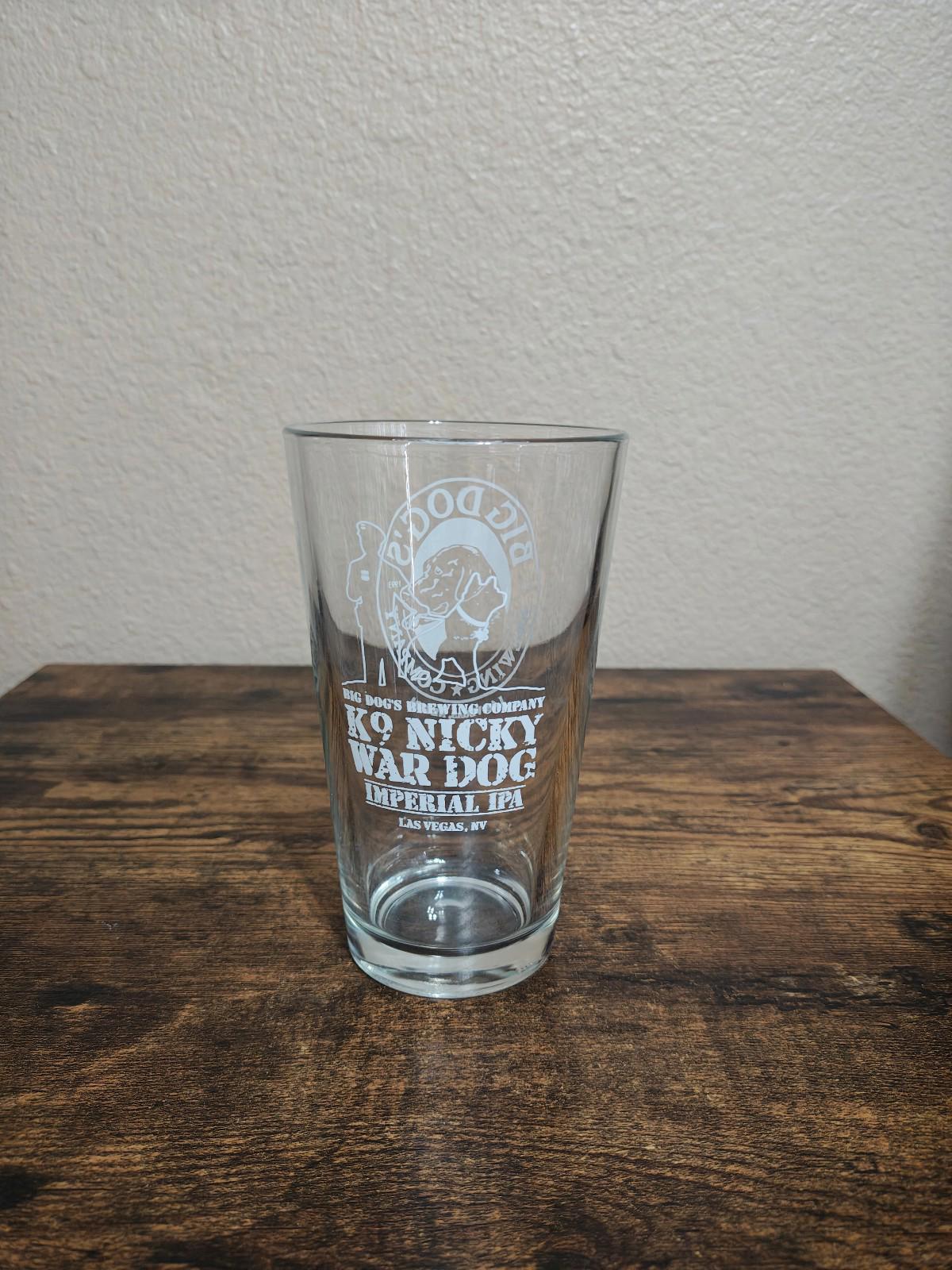 1990s Vintage Big Dog's Brewing Company Las Vegas Pint Glass