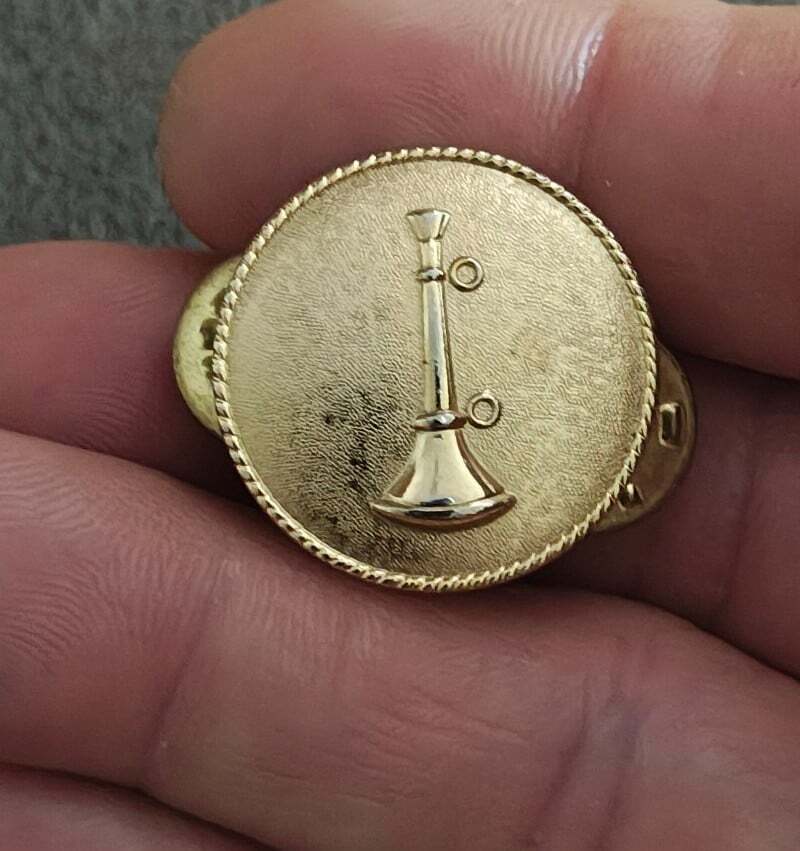 Fire Department Rank Insignia Gold Tone Pin