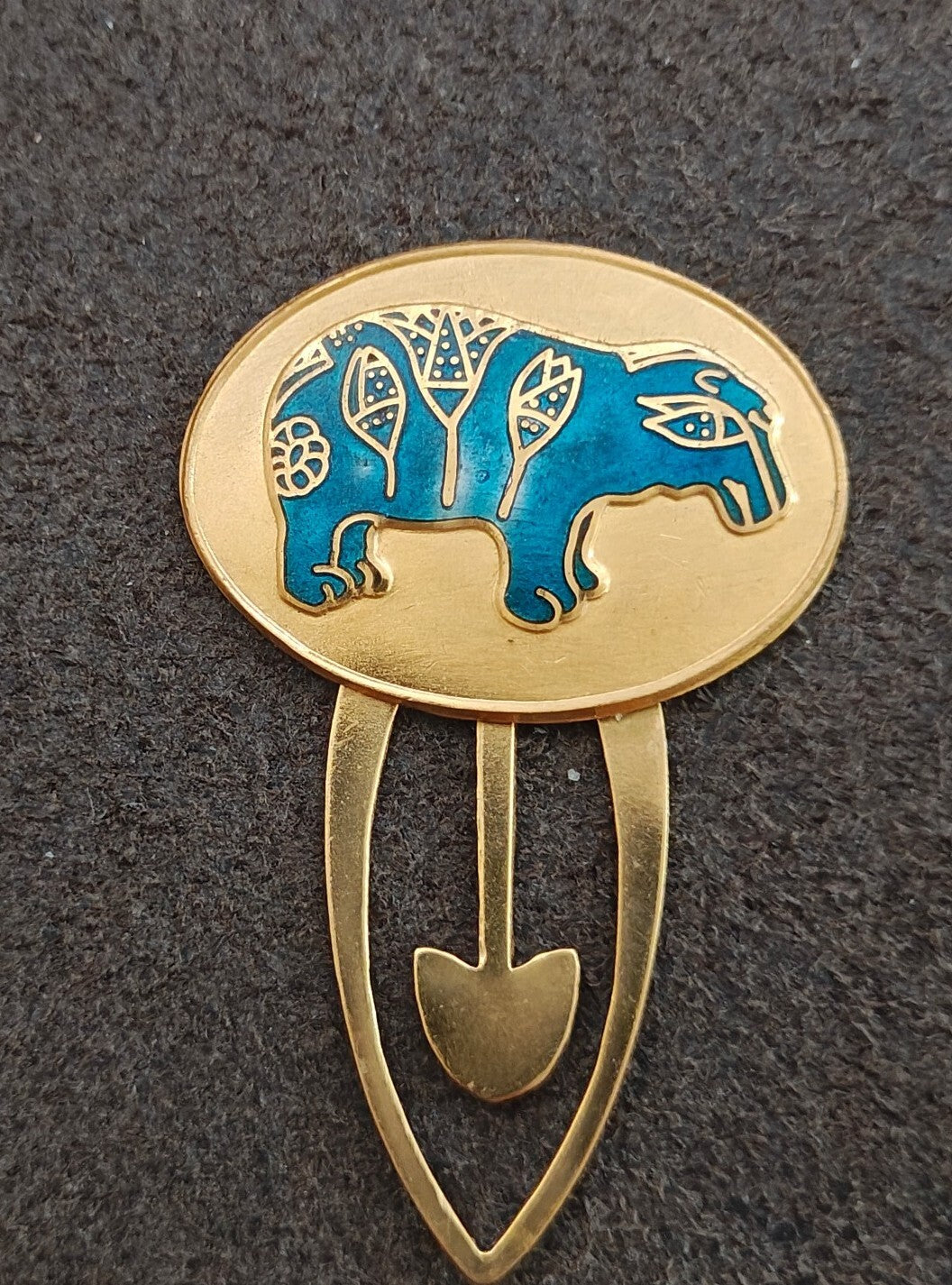 1985 Metropolitan Museum of Art (MMA)  Gold Tone Blue Enamel  Clip Bookmark