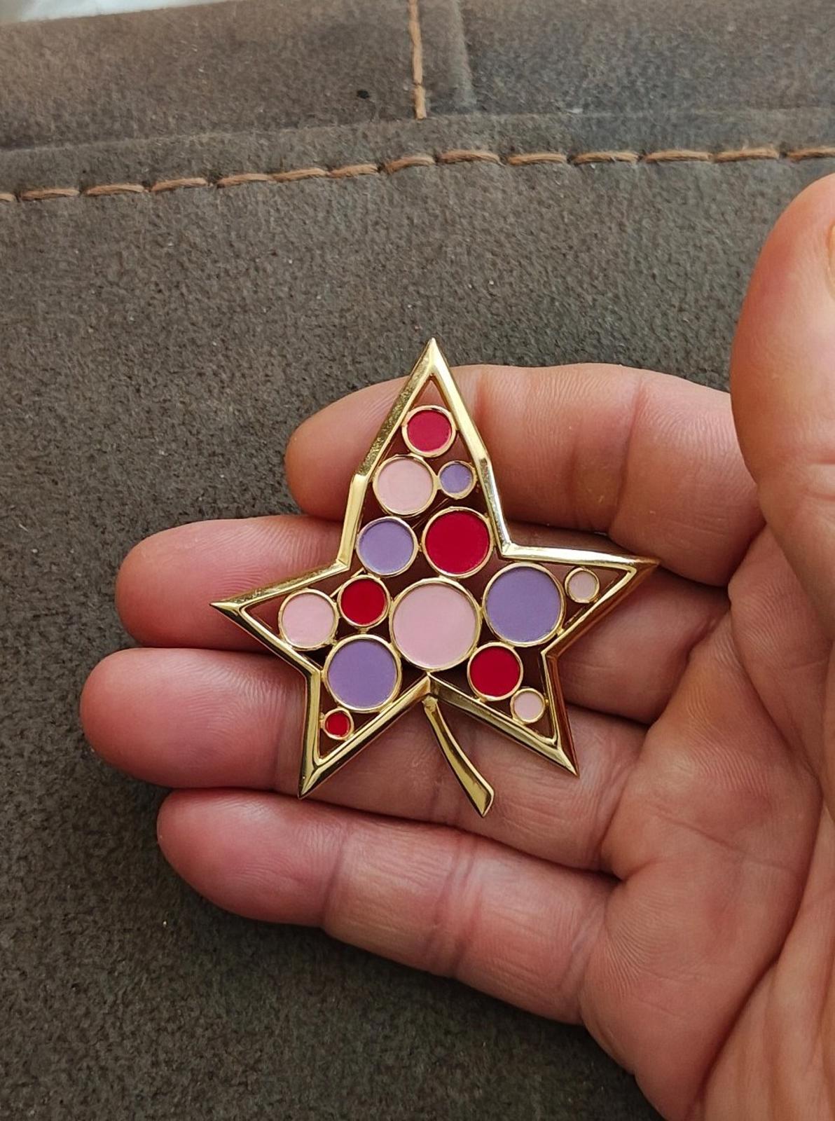1960s Crown Trifari "Confetti Colors" Leaf Brooch