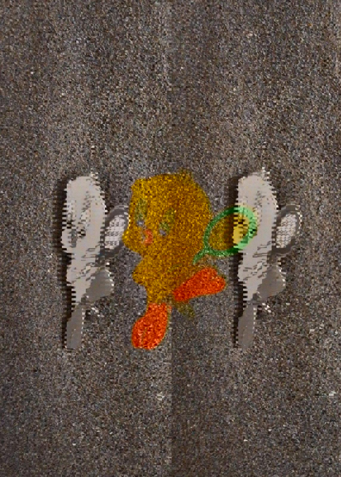 1980's Tweety Bird Playing Tennis Enamel Pin