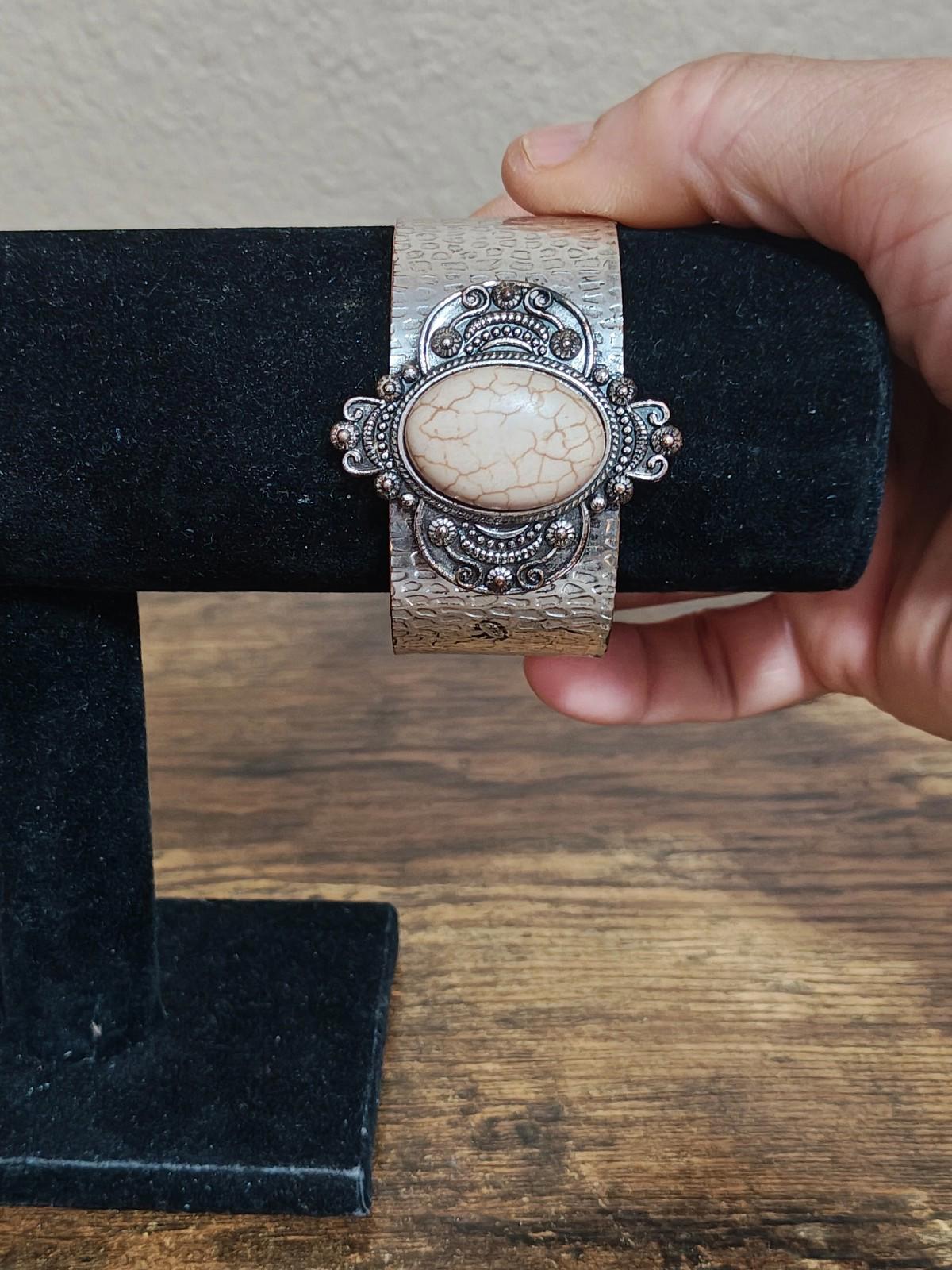 Southwestern Style Hammered Silver Cuff Bracelet