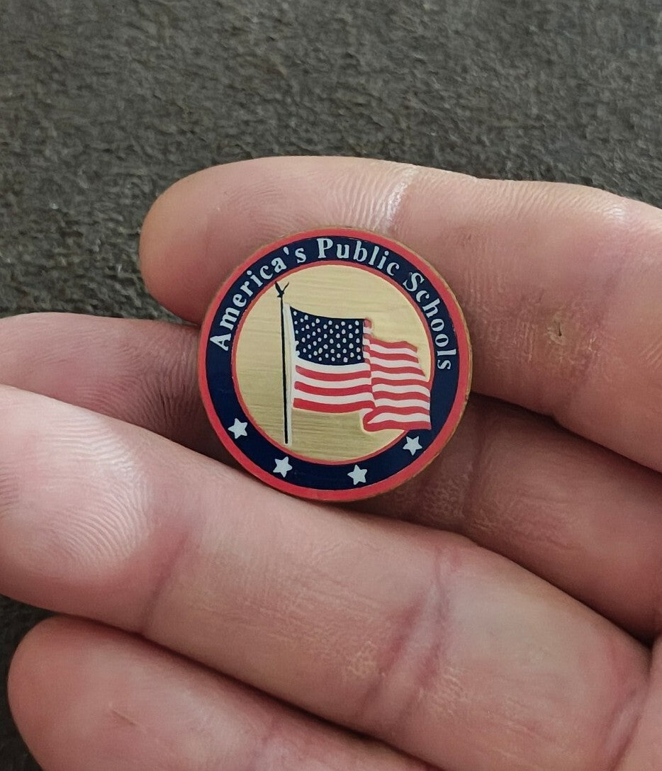 1980s America's Public Schools" Gold Tone Enamel Pin