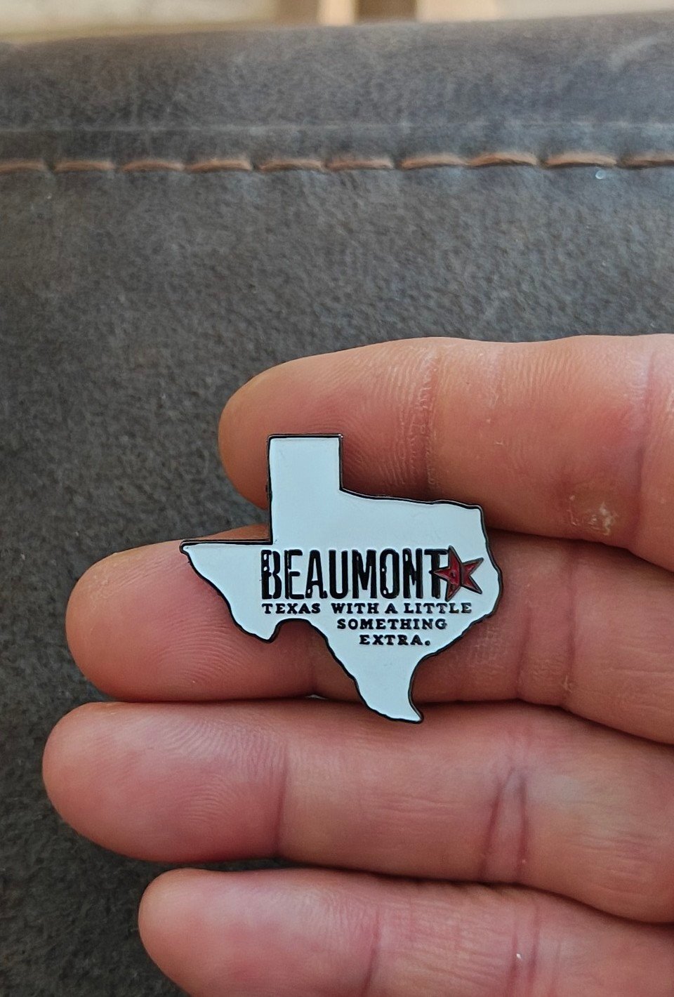Beaumont Texas with a Little Something Extra  Metal Enamel Pin.